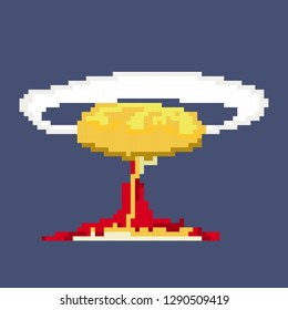 Nuclear explosion in pixel art
