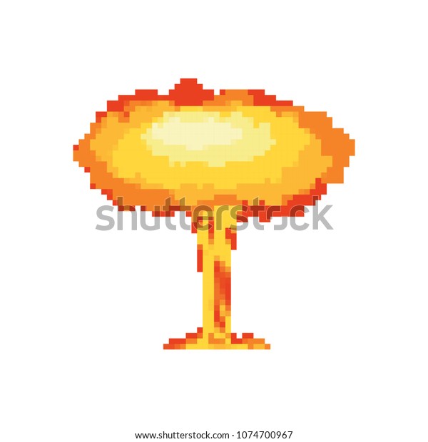 Nuclear Explosion Pixel Art Large Red Stock Vector (Royalty Free ...