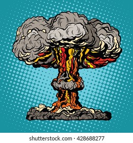 Nuclear explosion radioactive mushroom pop art