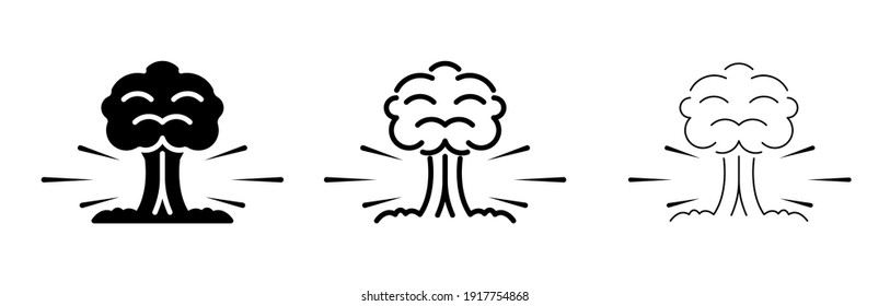 Nuclear explosion shot icon. Flash shock wave. Flat style trendy explosion icon. Template for application, user interface and logo, vector illustration.