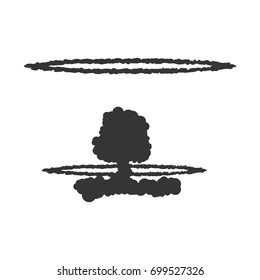 Nuclear explosion sign illustration. Vector. Black icon on white background.