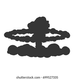 Nuclear explosion sign illustration. Vector. Black icon on white background.