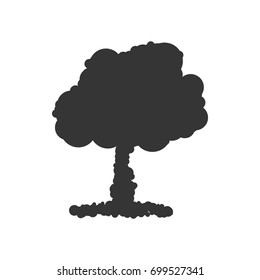 Nuclear explosion sign illustration. Vector. Black icon on white background.