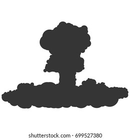 Nuclear explosion sign illustration. Vector. Black icon on white background.
