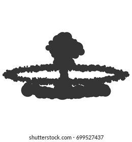 Nuclear explosion sign illustration. Vector. Black icon on white background.