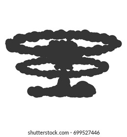 Nuclear explosion sign illustration. Vector. Black icon on white background.