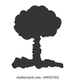 Nuclear explosion sign illustration. Vector. Black icon on white background.