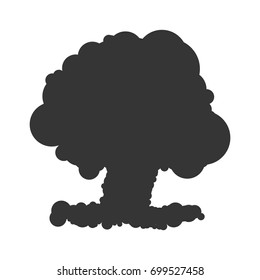 Nuclear explosion sign illustration. Vector. Black icon on white background.