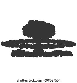 Nuclear explosion sign illustration. Vector. Black icon on white background.