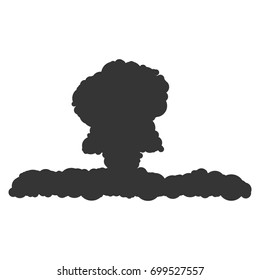 Nuclear explosion sign illustration. Vector. Black icon on white background.