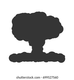 Nuclear explosion sign illustration. Vector. Black icon on white background.