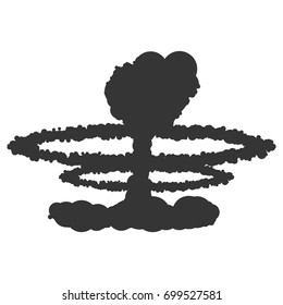 Nuclear explosion sign illustration. Vector. Black icon on white background.