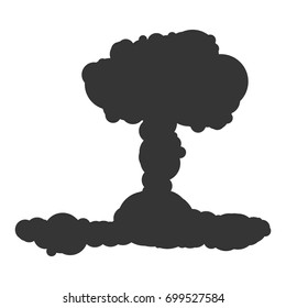 Nuclear explosion sign illustration. Vector. Black icon on white background.