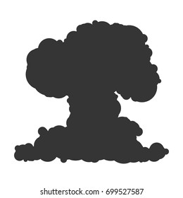 Nuclear explosion sign illustration. Vector. Black icon on white background.