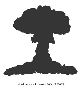 Nuclear explosion sign illustration. Vector. Black icon on white background.