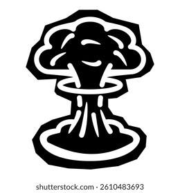 Nuclear explosion symbol on white background