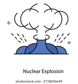 Ícone De Vetor De Explosão Nuclear Mostrando Nuvem De Cogumelo Atômico Para Situações Perigosas