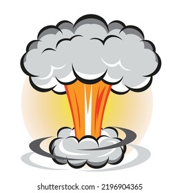 Nuclear explosion vector illustration stock vector.