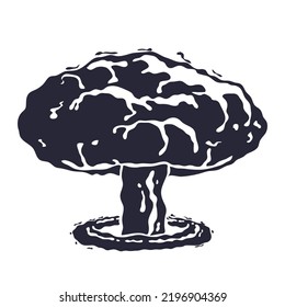 Vector de material de ilustración de vector de explosión nuclear.