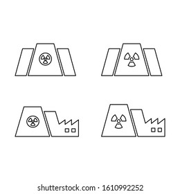 Nuclear factory icon , nuclear industry , building