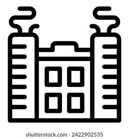Nuclear factory wind icon outline vector. Reactor industry. Uranium factory