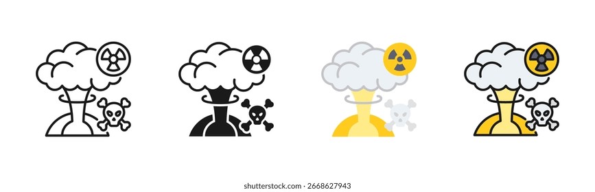 Pacote De Ícones De Falhas Nucleares Em Vários Estilos