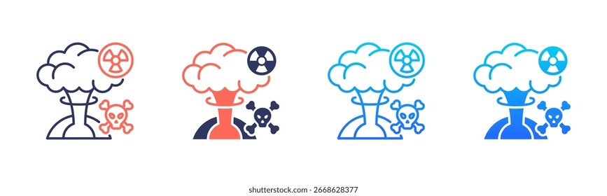 Pacote De Ícones De Falhas Nucleares Em Vários Estilos
