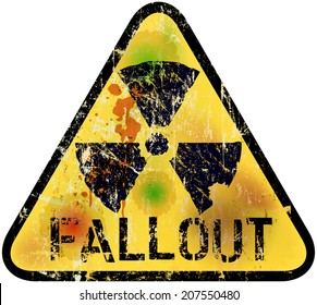 nuclear fallout warning sign, vector illustration