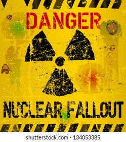 Nuclear Fallout Warning Sign,vector Illustration