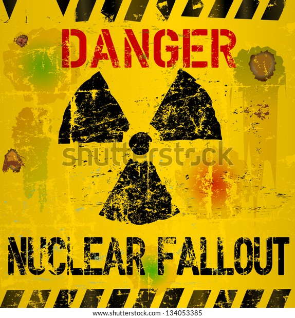 nuclear fallout\
warning sign,vector\
illustration