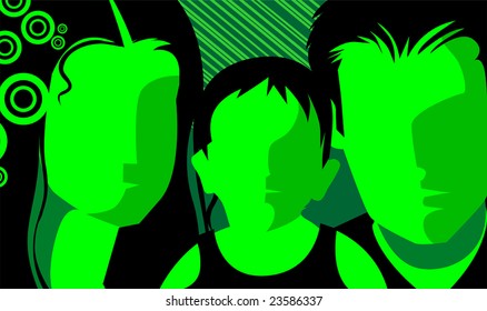  nuclear family in green colour	