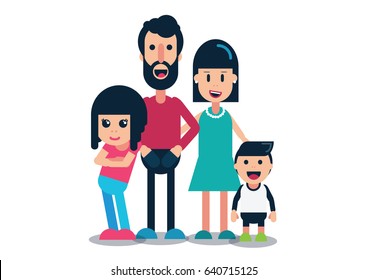 Nuclear Family White Background Stock Vector (Royalty Free) 640715125 ...