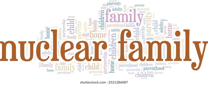 Nuclear Family word cloud conceptual design isolated on white background.