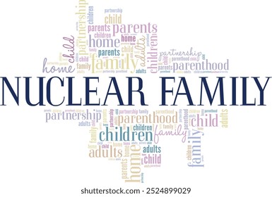 Nuclear Family word cloud conceptual design isolated on white background.