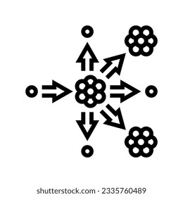 nuclear fission energy line icon vector. nuclear fission energy sign. isolated contour symbol black illustration