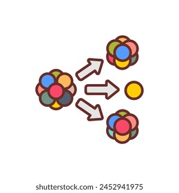 Nuclear Fission  icon in vector. Logotype
