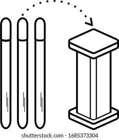 Nuclear fuel icon in outlines