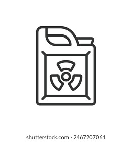 Nuclear fuel, in line design. Nuclear, Fuel, Energy, Power, Radioactive, Uranium, Reactor on white background vector. Nuclear fuel editable stroke icon.