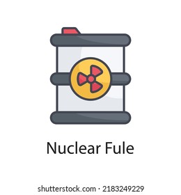 Nuclear Fule vector Filled Outline Icon Design illustration on White background. EPS 10 File 
