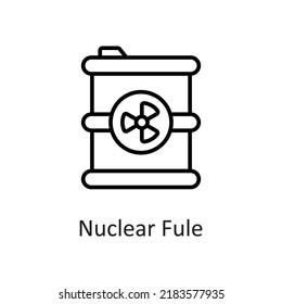 Nuclear Fule vector Outline Icon Design illustration on White background. EPS 10 File 