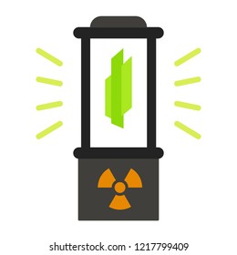 Nuclear fusion box icon. Flat illustration of nuclear fusion box vector icon for web design