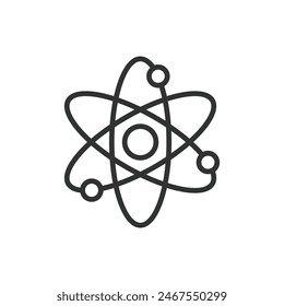 Nuclear fusion, in line design. Nuclear, Fusion, Energy, Reactor, Plasma, Power, Science on white background vector. Nuclear fusion editable stroke icon.