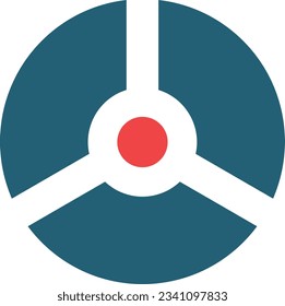 Nuclear Glyph Two Color Icon For Personal And Commercial Use.
