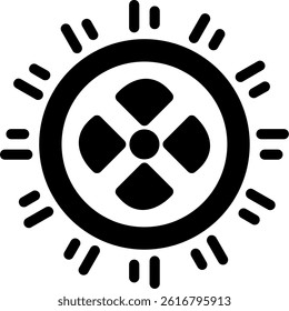 Nuclear Glyph Vector Icon Design