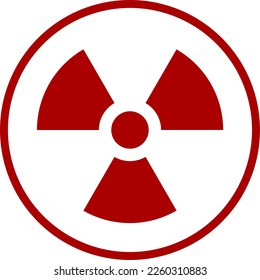 Symbol für das Symbol Nukleare Gefahr ionisierender Strahlung Baumfolie rot. Vektorbild.