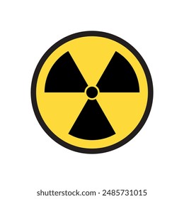 Peligro de radiación ionizante Rayos X Símbolo de advertencia del trébol Icono negro y amarillo. Signo de advertencia de radiación, símbolo de peligro negro y amarillo