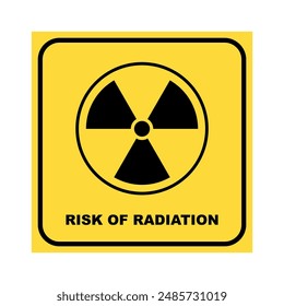 Nukleare Gefahr ionisierende Strahlung Gefahr X Rays Trefoil Warnsymbol Schwarz und Gelb Symbol. Strahlungswarnzeichen, schwarz und gelb Gefahrensymbol