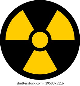 Symbol für atomare Gefahr ionisierender Strahlung Baumfoliengefährdung Vektorbild.