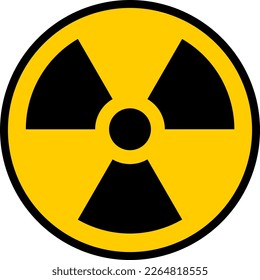 Símbolos de peligro nuclear para la radiación ionizante Trefoil. Imagen vectorial.