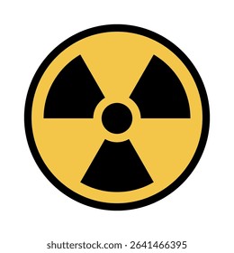 Nuclear hazard symbol with black and yellow colors